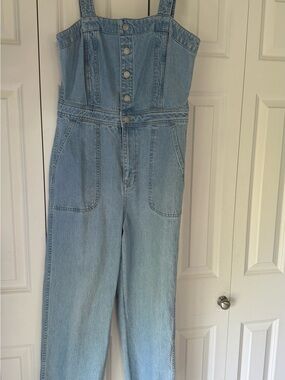 Madewell Light Blue Denim Overalls Jumpsuit